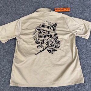 DGK Skull and Rose with fedora  Quarter Zip Shirt size small.